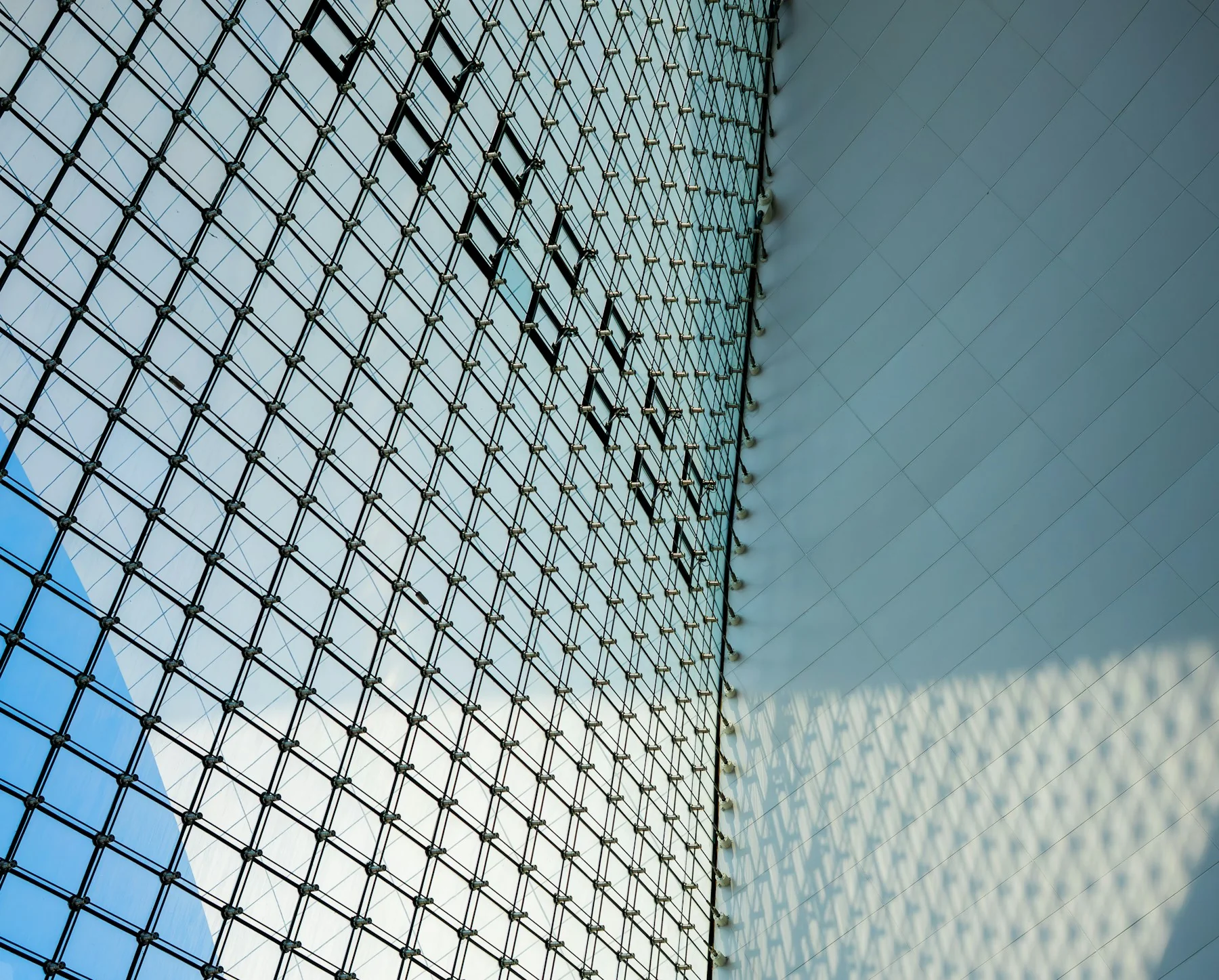 Modern glass building facade